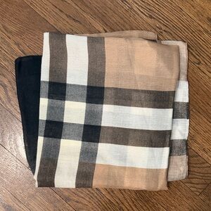 Plaid Scarf with Neutral Tones